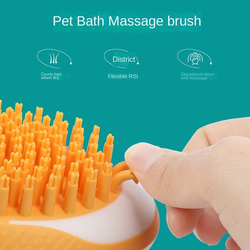 2-in-1 Pet SPA Massage Soft Silicone Comb With Hair Grooming & Bath Brush For Both Cats and Dogs