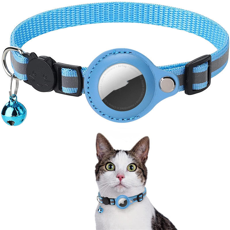 Reflective Nylon Waterproof Collar With Airtags Protective Cover For Cat Dog Kitten Puppy
