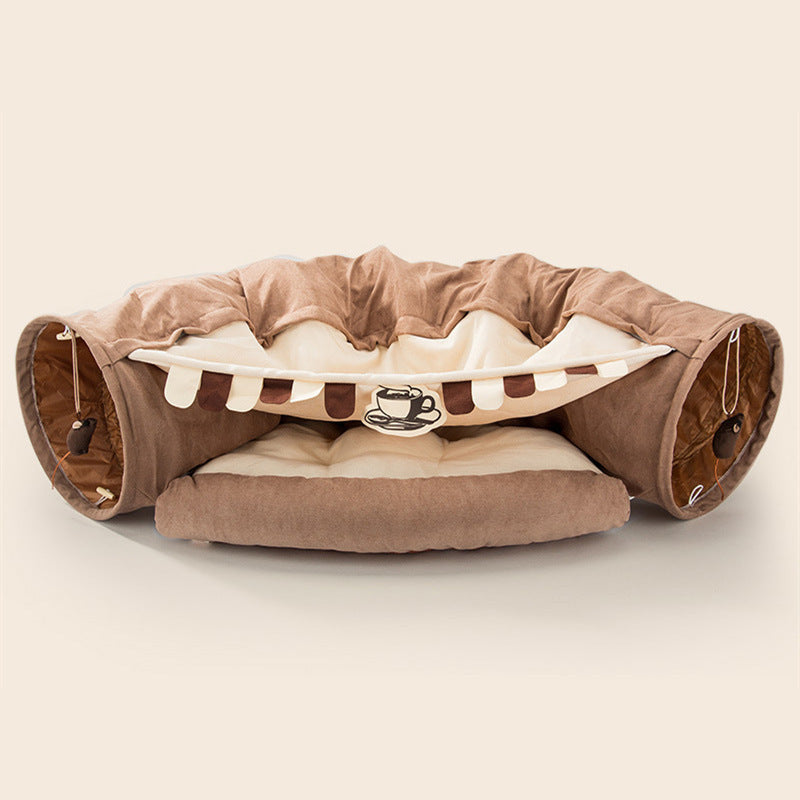 Durable Collapsible Tunnel For Playful Cat With Washable Feature
