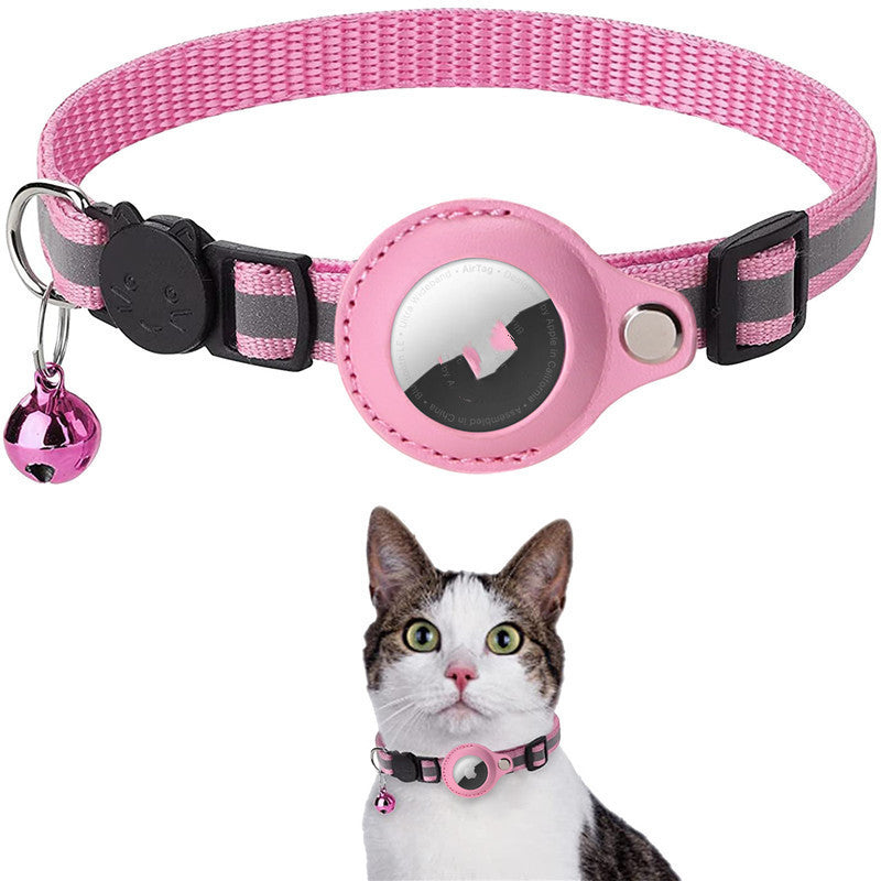 Reflective Nylon Waterproof Collar With Airtags Protective Cover For Cat Dog Kitten Puppy