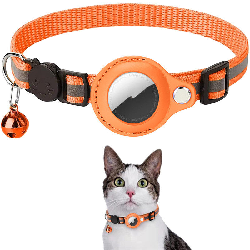 Reflective Nylon Waterproof Collar With Airtags Protective Cover For Cat Dog Kitten Puppy