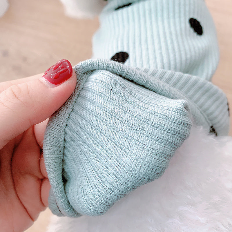 Soft Fabric Dot Turtleneck Dog Bottoming Shirt