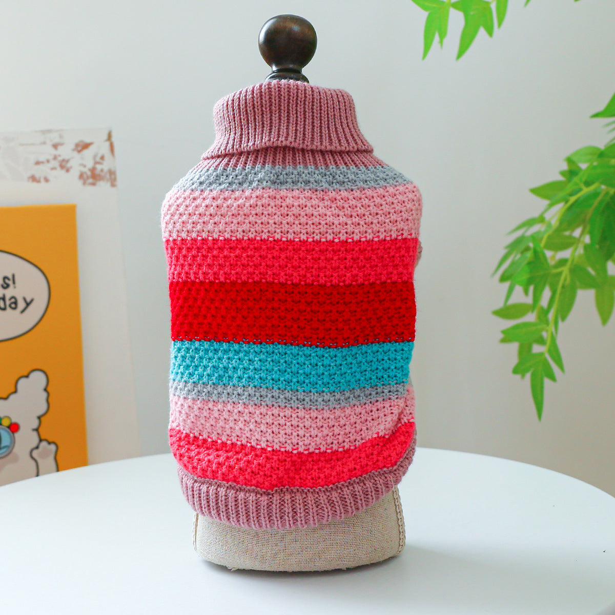 Pet Comfortable Ring Color Stripes Colorful Breathable Sweater