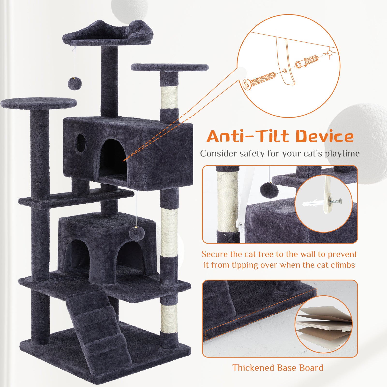 Multi Functional Treehouse for Cat Climbing, Resting & Playing