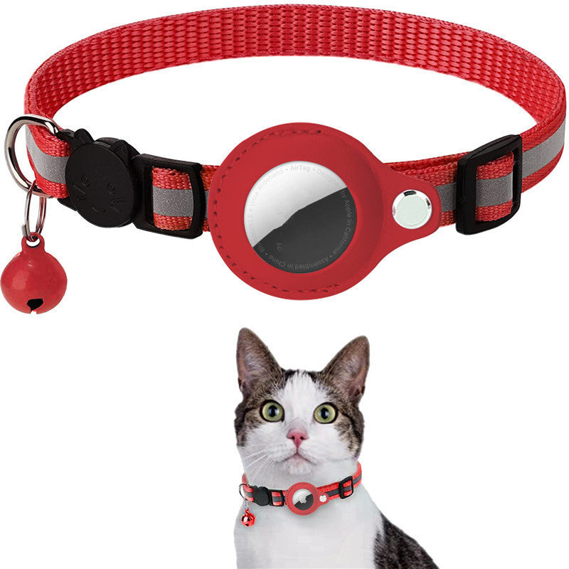 Reflective Nylon Waterproof Collar With Airtags Protective Cover For Cat Dog Kitten Puppy