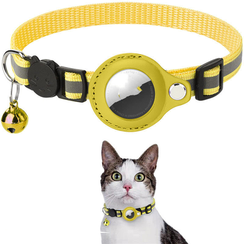 Reflective Nylon Waterproof Collar With Airtags Protective Cover For Cat Dog Kitten Puppy