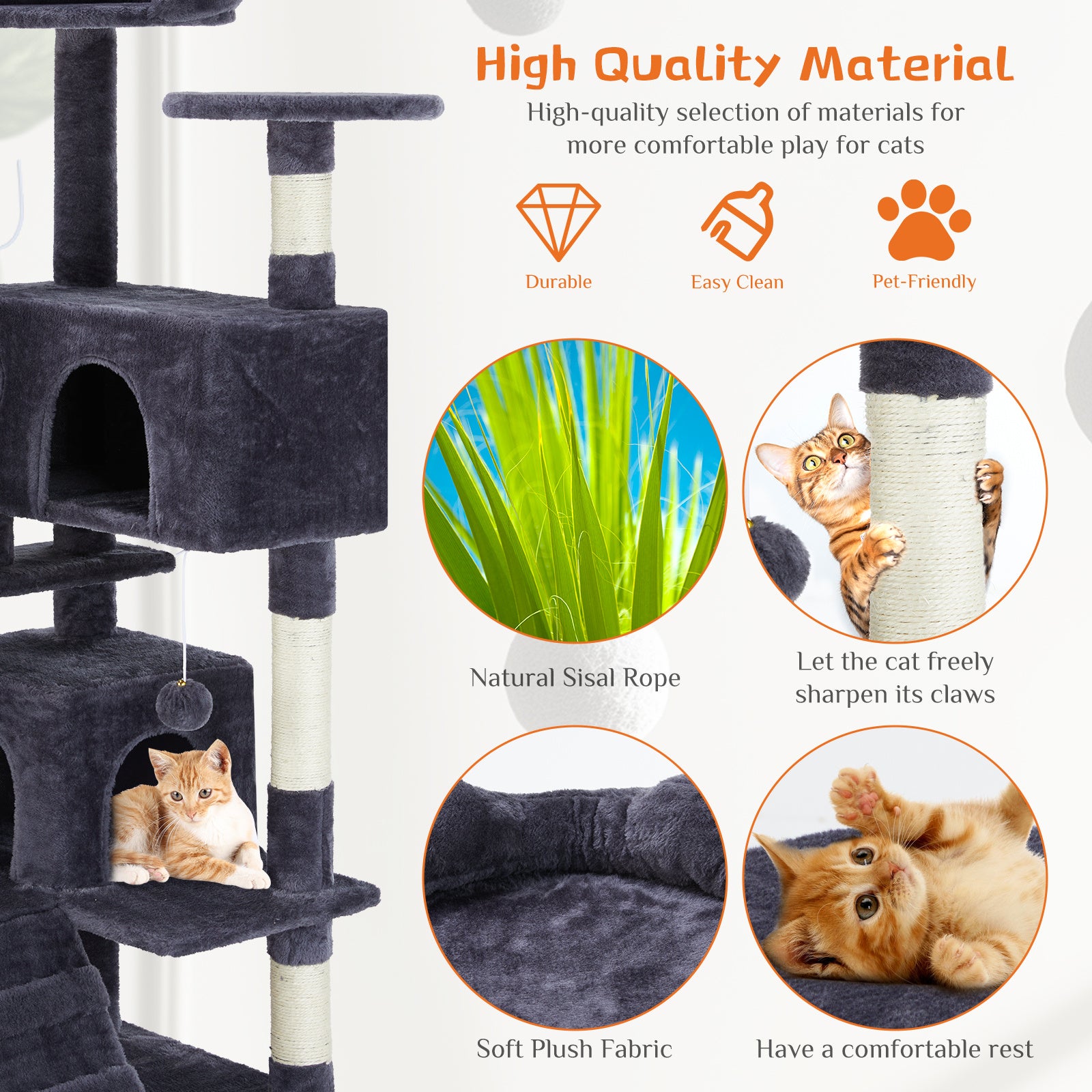 Multi Functional Treehouse for Cat Climbing, Resting & Playing