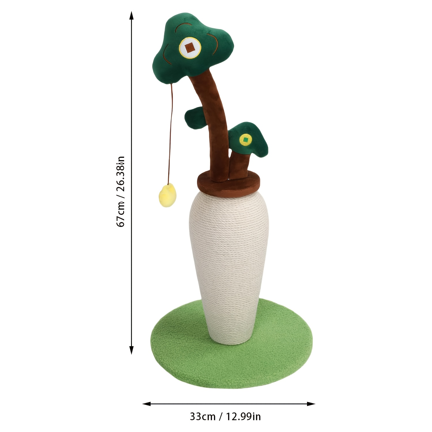 Vertical Money Tree Cat Scratching Pole With Interactive Spring Ball Toy