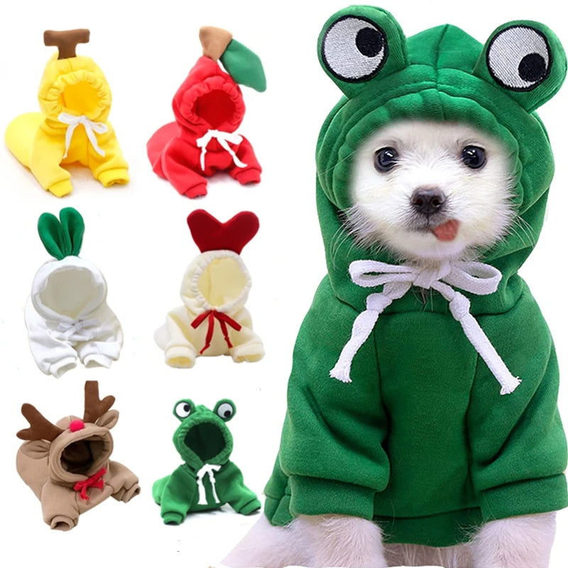 Cute Fruit Clothes For Small Dogs Hoodies Winter Warm Coat For French Chihuahua Outfit