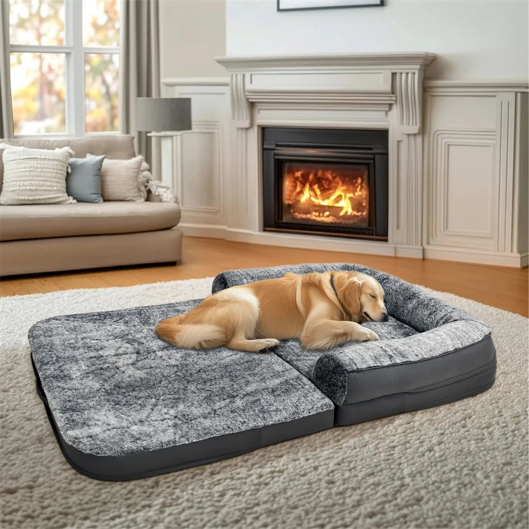 Large Calming Foldable Dog Bed 