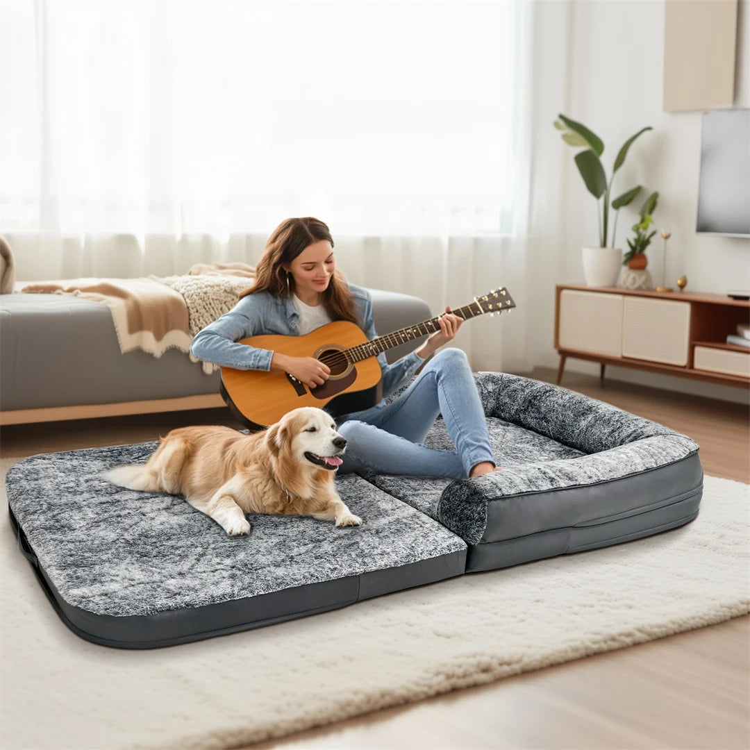 Large Calming Foldable Dog Bed 