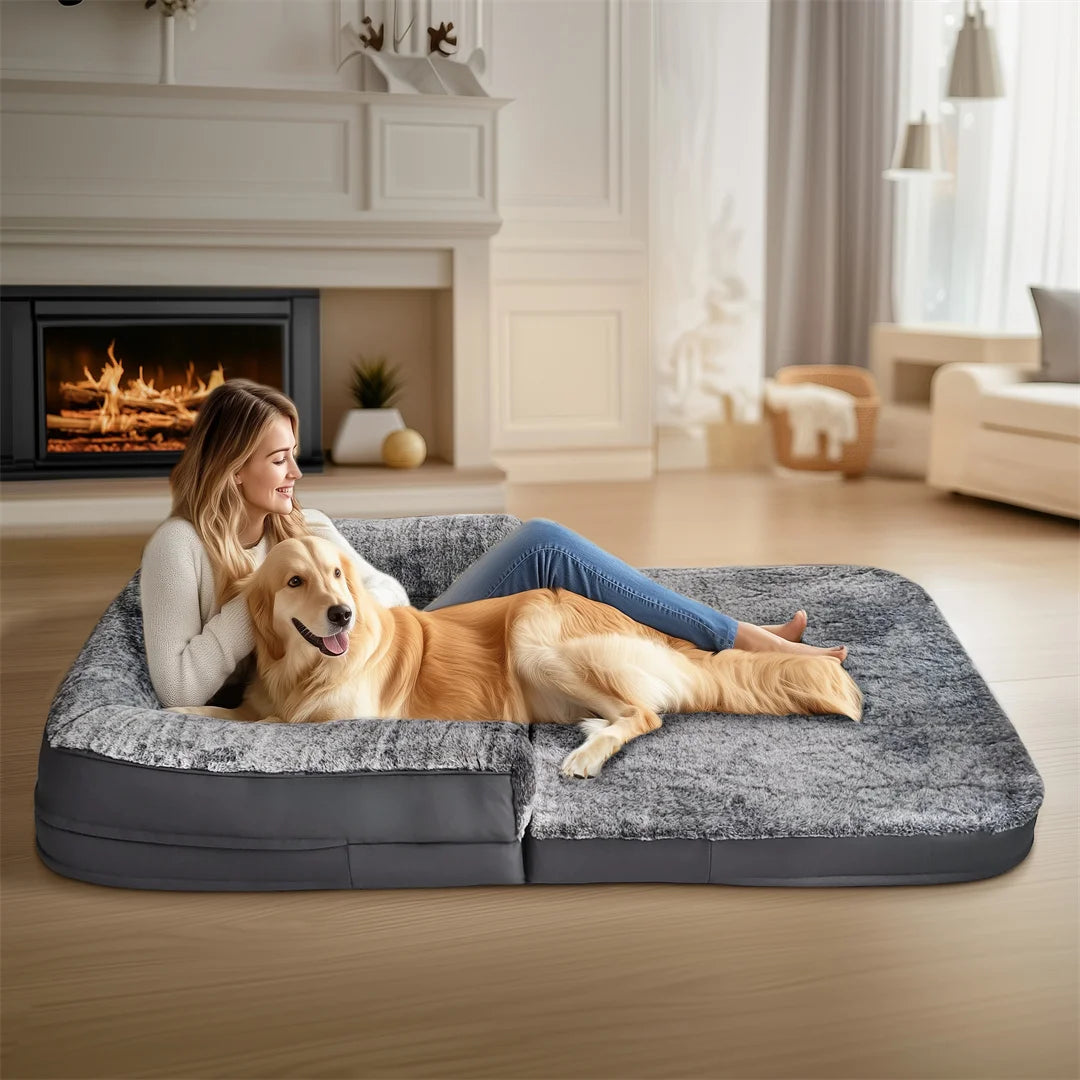 Large Calming Foldable Dog Bed 
