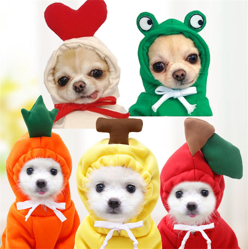 Cute Fruit Clothes For Small Dogs Hoodies Winter Warm Coat For French Chihuahua Outfit