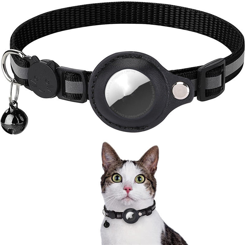 Reflective Nylon Waterproof Collar With Airtags Protective Cover For Cat Dog Kitten Puppy