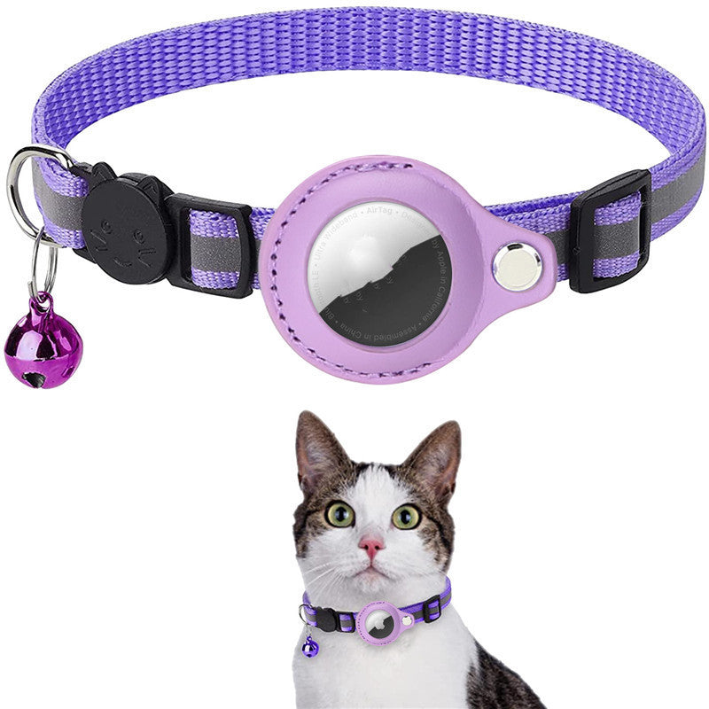 Reflective Nylon Waterproof Collar With Airtags Protective Cover For Cat Dog Kitten Puppy